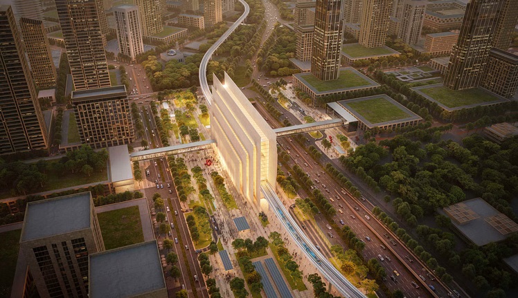 Worlds tallest metro station on Dubais Blue Line